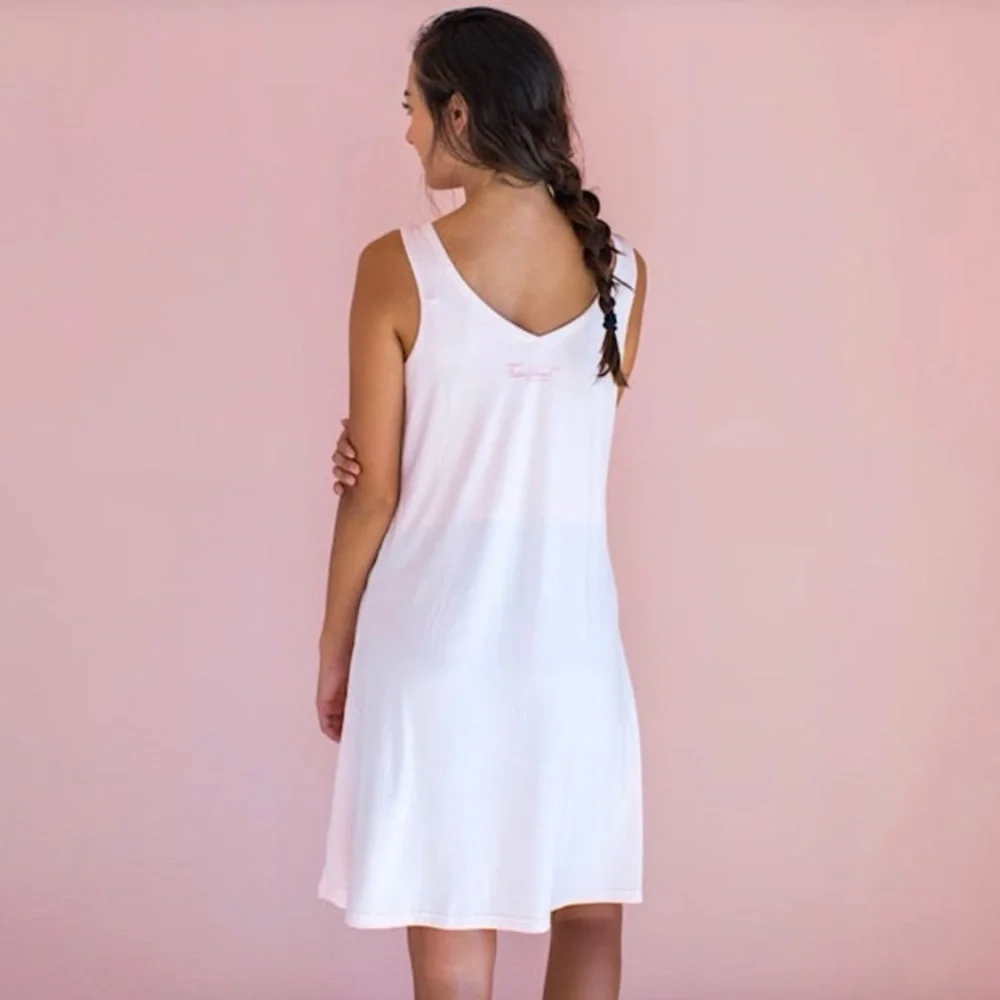 Faceplant Dreamwear Pastel Pink V-Neck Sleeveless Tank Nightgown Size Small - Picture 4 of 16